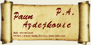 Paun Azdejković vizit kartica